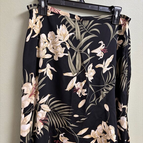 VTG Tommy Bahama Womens Silk Midi Skirt Size 10 Floral Flowy Hawaiian Tropical - Picture 2 of 10